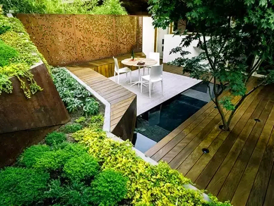  成都下沉式庭院花园设计装修-成都庭院花园设计